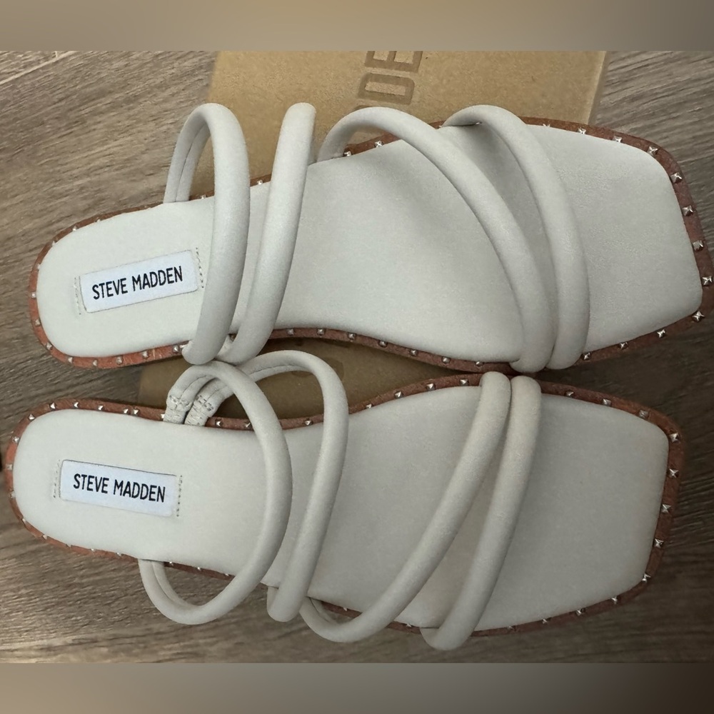 Steve Madden Starie Strappy Slide Sandal In Bone